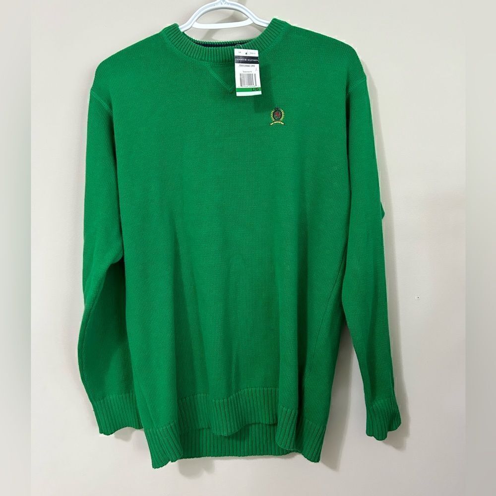 NWT Tommy Hilfiger Grass Green Crew Neck  Pullover Womens